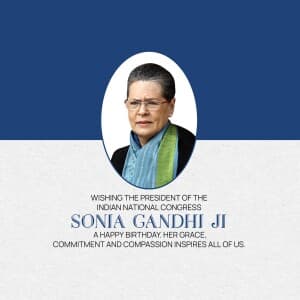 Sonia Gandhi  Birthday graphic
