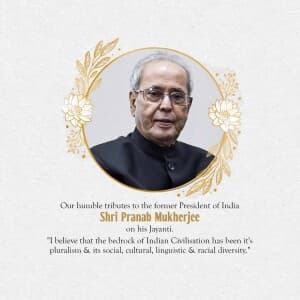 Pranab Mukherjee Jayanti post