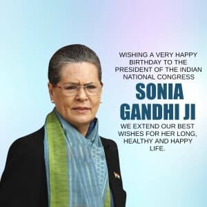 Sonia Gandhi  Birthday flyer
