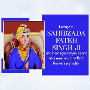 Sahibzada Fateh Singh Birth Anniversary illustration