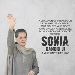 Sonia Gandhi  Birthday banner