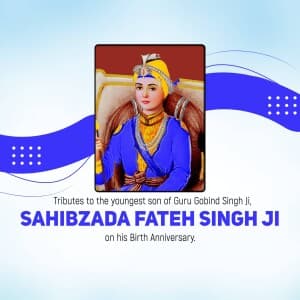 Sahibzada Fateh Singh Birth Anniversary graphic