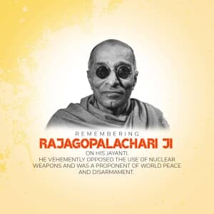 C. Rajagopalachari Jayanti banner