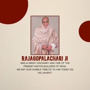 C. Rajagopalachari Jayanti poster