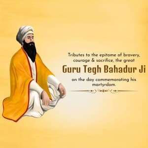 Guru Tegh Bahadur's Martyrdom Day graphic