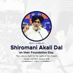 Shiromani Akali Dal Foundation Day event poster