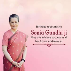 Sonia Gandhi  Birthday event advertisement