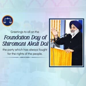 Shiromani Akali Dal Foundation Day banner