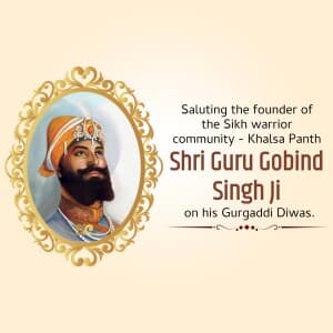 Guru Gobind Singh Gurgaddi Diwas banner