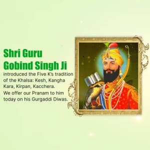 Guru Gobind Singh Gurgaddi Diwas event poster