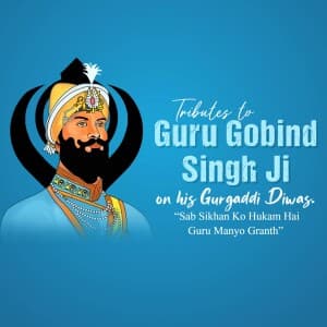 Guru Gobind Singh Gurgaddi Diwas graphic