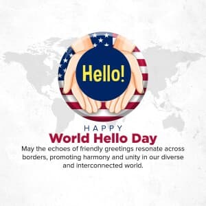 World Hello Day event poster