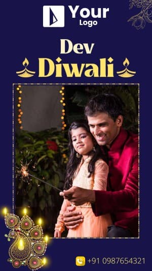 Dev Diwali Wishes Template marketing poster