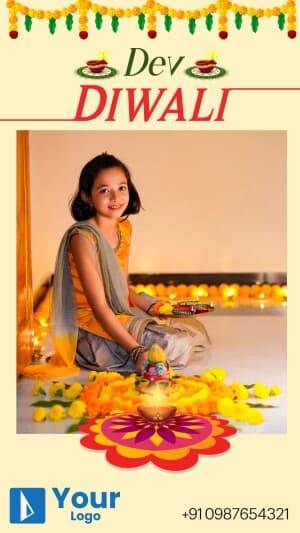 Dev Diwali Wishes Template Social Media poster