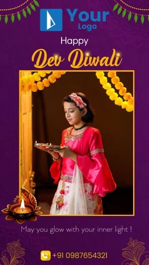 Dev Diwali Wishes Template marketing flyer