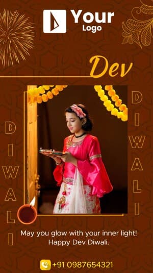 Dev Diwali Wishes Template poster Maker