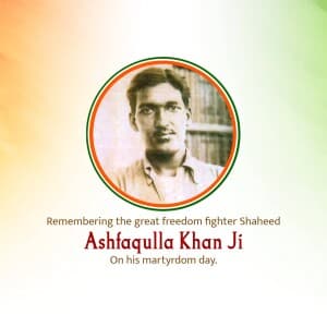 Ashfaqulla Khan Punyatithi graphic