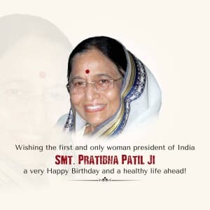 Pratibha Patil Birthday flyer