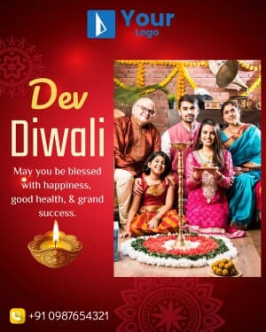 Dev Diwali Wishes Template facebook template