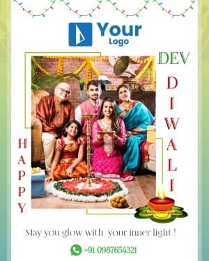 Dev Diwali Wishes Template flyer