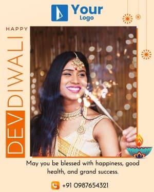 Dev Diwali Wishes Template poster