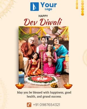 Dev Diwali Wishes Template Instagram banner