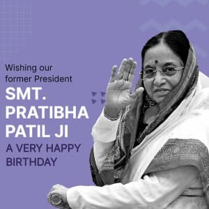 Pratibha Patil Birthday illustration