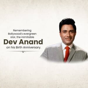 Dev Anand Birth Annivarsary flyer