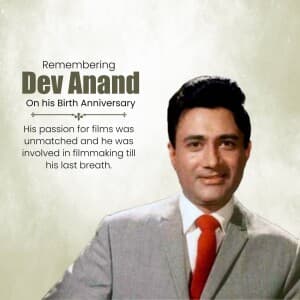 Dev Anand Birth Annivarsary event poster