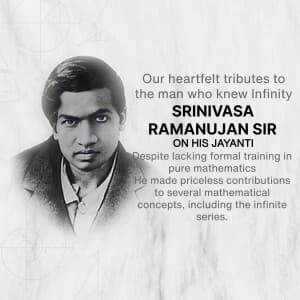 Srinivasa Ramanujan Jayanti event poster