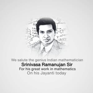 Srinivasa Ramanujan Jayanti poster