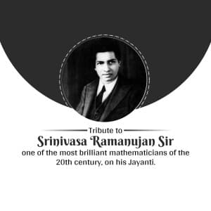 Srinivasa Ramanujan Jayanti post
