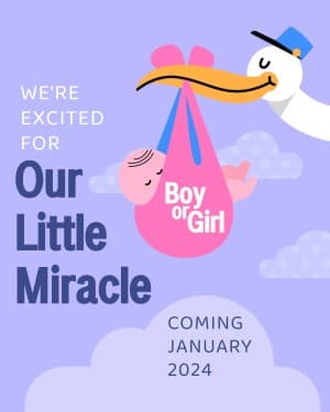 Pregnancy Announcement Social Media post