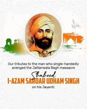 Shaheed Udham Singh Jayanti poster Maker