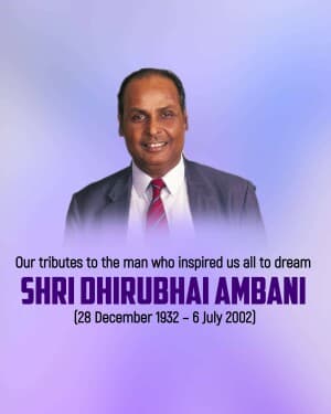 Dhirubhai Ambani Jayanti image