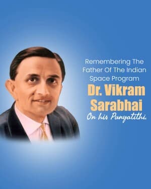 Dr Vikram Sarabhai Punyatithi flyer