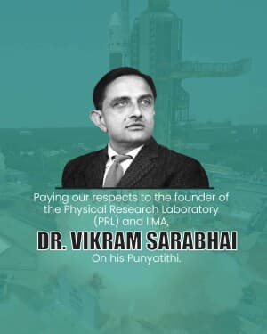 Dr Vikram Sarabhai Punyatithi poster