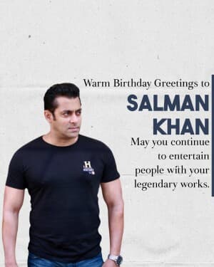 Salman Khan Birthday' event poster