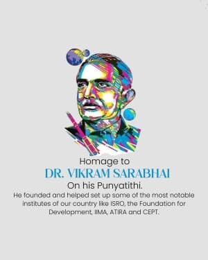 Dr Vikram Sarabhai Punyatithi event poster