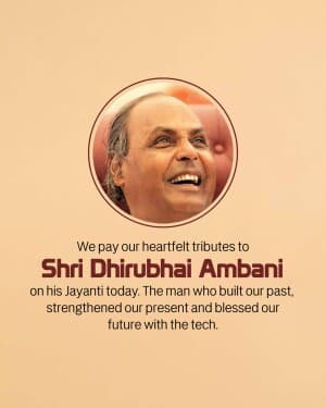 Dhirubhai Ambani Jayanti flyer