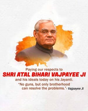 Atal Bihari Vajpayee Jayanti Facebook Poster