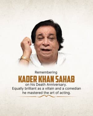 Kader Khan Death Anniversary banner