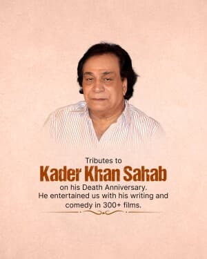 Kader Khan Death Anniversary flyer