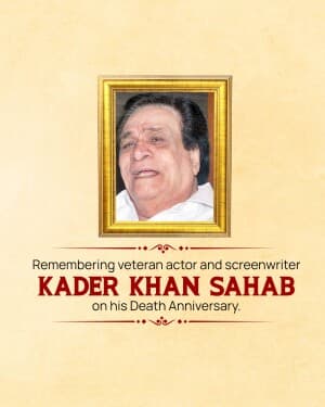 Kader Khan Death Anniversary illustration
