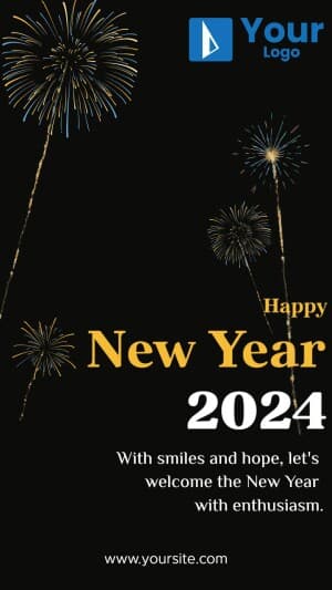 New Year wishes 2024 marketing flyer