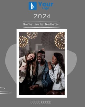 New Year wishes 2024 Social Media template