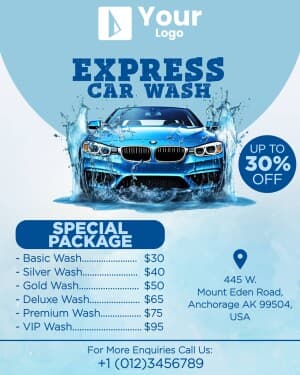 Car wash marketing flyer