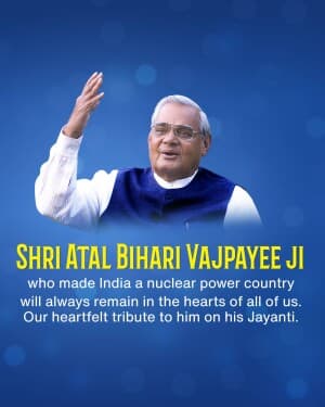 Atal Bihari Vajpayee Jayanti event poster