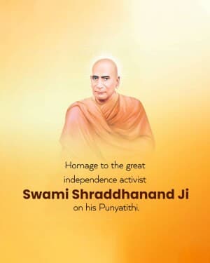 Swami Shraddhanand Punyatithi flyer