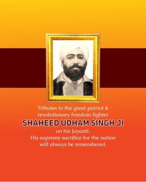 Shaheed Udham Singh Jayanti poster